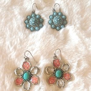 2 Sets of Silver Earrings